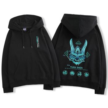 Classic Genshin Impact Yuanshen Anime The Deepkhaki Black Hoodie