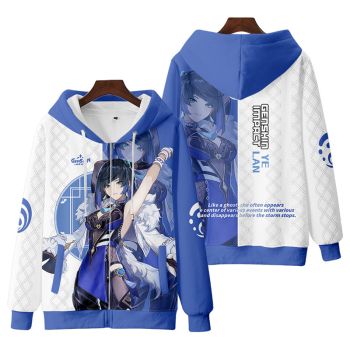 Temperament Genshin Impact Yelan Anime Zip-Up Hoodie