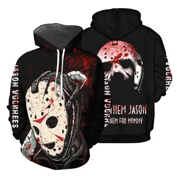  Loose Black Horror Skull Pattern Halloween Hoodie