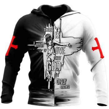  Classical  Black White Crosses Pattern Jesus Hoodie