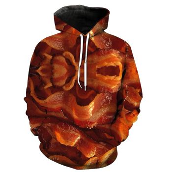 Cute And Loose Brown Meet Pattern Bitcoin Hoodie