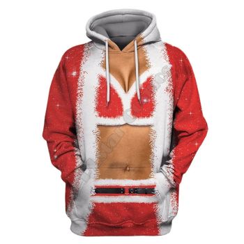  Generous And Beautiful Red Feather Pattern Christmas Hoodie