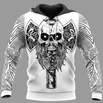 Cute White Skull Pattern Tattoo Hoodie