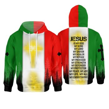 Cute And Loose Colorful Crosses Alphabet Pattern Jesus Hoodie