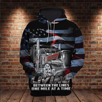  Precious Black Truck Pattern Car Zip-Up Hoodie