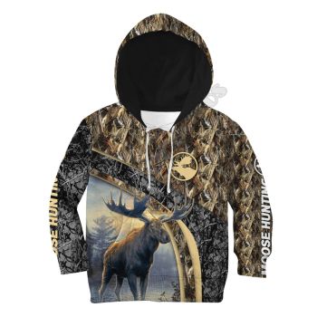 Elegance Brown Elk Pattern Animals Hoodie