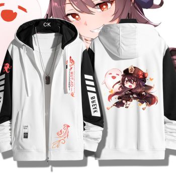 Chic Genshin Impact Hutao Game Zip-Up Hoodie 