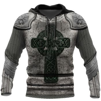 Loose And Fashion Black Crosses Pattern Armor Hoodie