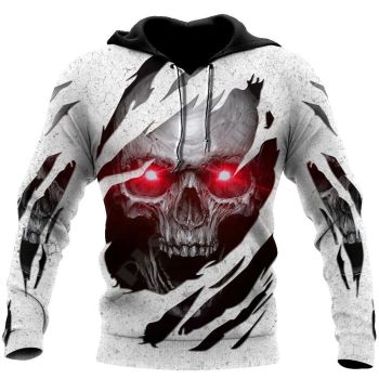 Gorgeous White Skull Pattern Skull Hoodie