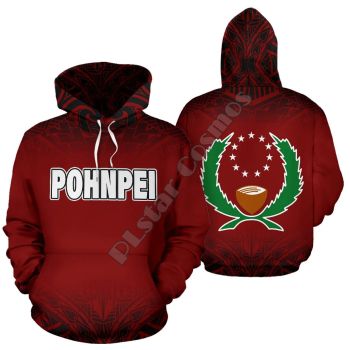Pretty Red Pohnpei Pattern Pohnpei Hoodie