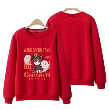 Classic Genshin Impact Hu Tao Anime Deeppurple Red Hoodie