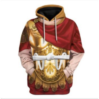 Loose Red Yellow Belt Pattern Animals Hoodie