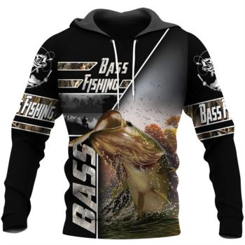 Loose And Fashion Black Fish Pattern Animals Hoodie