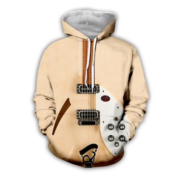  Elegance Brown Guitar Pattern Guitar Hoodie