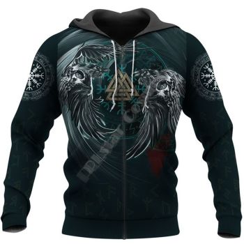 Precious Black Owl Pattern Tattoos Hoodie
