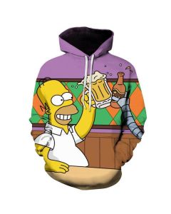 3D Cartoon Printing Hoodies &#8211; Homer Simpson And His Son Sweatshirt