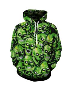 Precious Green Skull Pattern Halloween Hoodie
