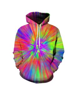 Purple Green Tie Dye Hoodie 3D Sweatshirt Pullover Hoodie