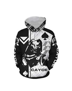 Destiny 2 Hoodies &#8211; Destiny 2 Forsaken Cayde 6 Black and White 3D Print Pullover Drawstring Hoodie