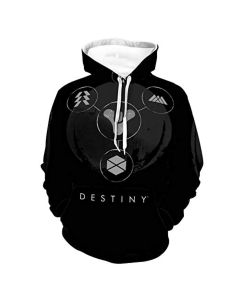 Destiny 2 Hoodies &#8211; Destiny 2 Forsaken Titan Hunter Warlock Symbol Black Pullover Drawstring Hoodie