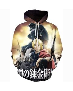 Fullmetal Alchemist Hoodies 3D Printed Pullovers Casual Pouch Pocket Drawstring Hoodies