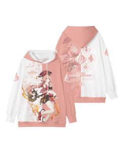 Chic Genshin Impact Yanfei Anime Pink Hoodie