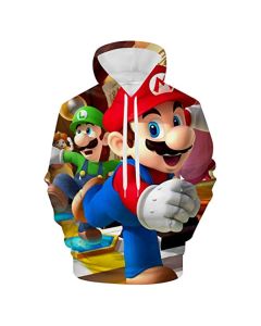 Mario Hoodie &#8211; Super Mario and Luigi 3D Full Print Drawstring Hooded Pullover Sweatshirt