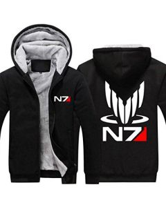 Mass Effect Hoodie &#8211; N7 Fleeced Hooded Coat Jacket