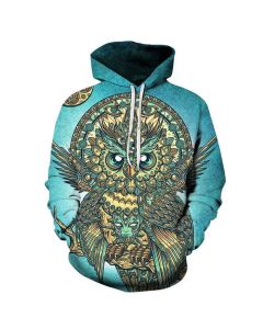 Curious Owl 3D Hoodie Sweatshirt Pullover