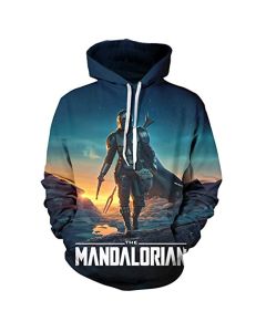 Star Wars Hoodies &#8211; Mandalorian Blue 3D Print Hooded Jumper with Pocket