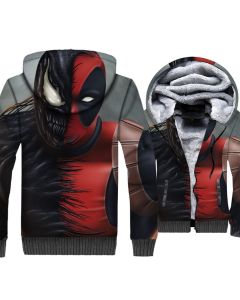 Venom Jackets &#8211; Venom Series Venom and Deadpool Super Cool 3D Fleece Jacket