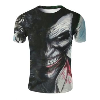  Printed evil smiley clown series T-shirt