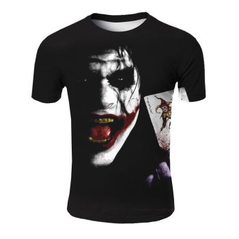 Evil smiley face poker clown short-sleeved T-shirt