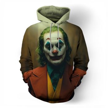  Printed character clown casual hooded sweatshirt