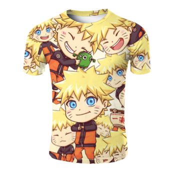  Printed anime characters Naruto casual trend T-shirt