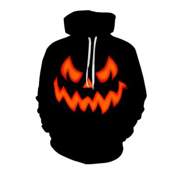 Halloween Black Pumpkin Face 3D Hoodie