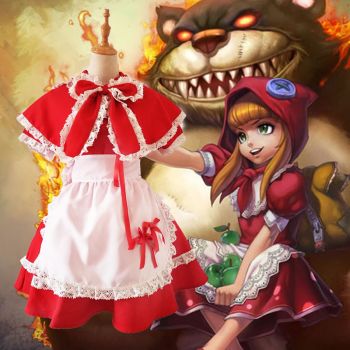 lol cos Little Red Riding Hood Annie maid outfit