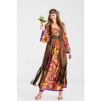 70s Costumes vintage disco hippie women's floral dress