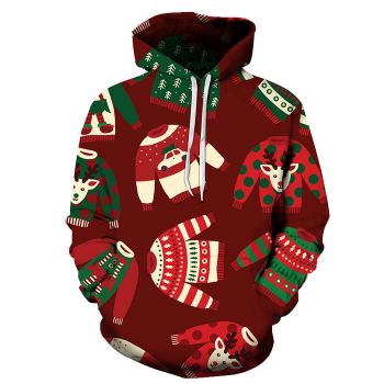 Brown 3D Christmas Hoodie - Sweatshirt, Hoodie, Pullover