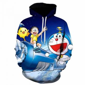 Anime 3D Printed Doraemon Hoodies &#8211; Casual Hooded Streetwear