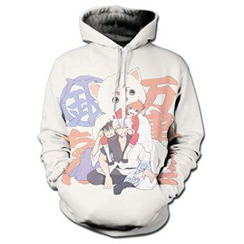 Anime Gintama Hoodies &#8211; 3D Long Sleeve Hooded Pullover Sweatshirt with Pockets