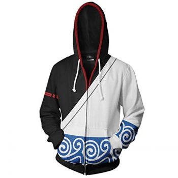 Anime Gintama Jacket &#8211; 3D Print Zip Up Hoodie with Front Pocket