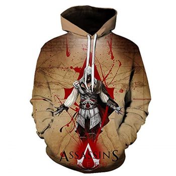 Assassins Creed Hoodies &#8211; Assassin&#8217;s Creed Ezio Yellow Hoodie Drawstring Pullover Sweatshirt