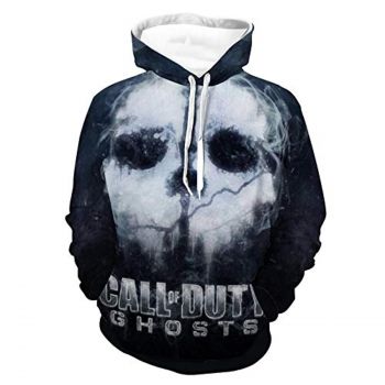 Call of Duty Hoodies &#8211; 3D Print Call of Duty Ghost Hooded Drawstring Black Sweaters