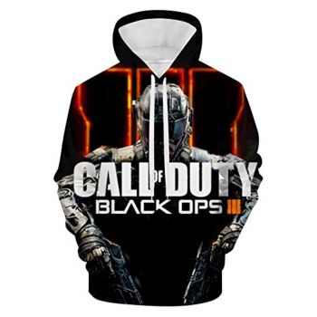 Call of Duty Hoodies &#8211; Call of Duty Black Ops 3 3D Print Hooded Drawstring Black Sweaters