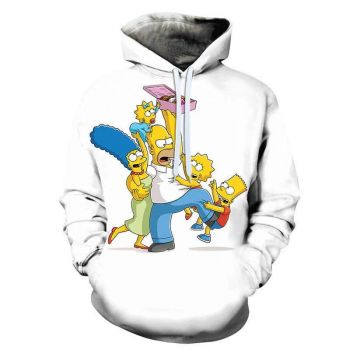 Cartoon 3D Print Hoodie &#8211; Homer Simpson Sweatshirt