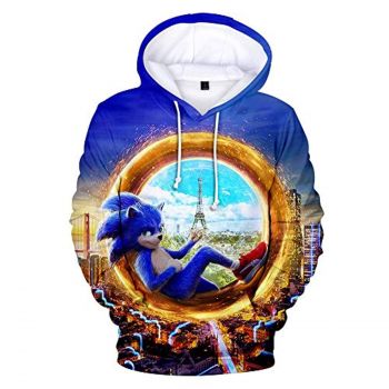 Cartoon Games Sonic Hoodie &#8211; Sonic the Hedgehog 3D Print Pullover Hooded Sweatshirt
