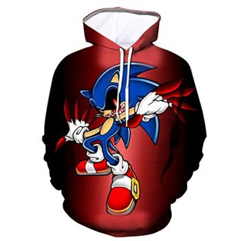 Cartoon Games Sonic Hoodie &#8211; Sonic the Hedgehog 3D Print Pullover Hoodie