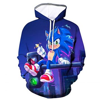 Cartoon Games Sonic Hoodie &#8211; Sonic the Hedgehog 3D Print Unisex Pullover Hoodie for Teens Men Women