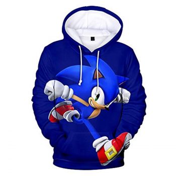 Cartoon Games Sonic Hoodie &#8211; Sonic the Hedgehog Blue 3D Print Pullover Hooded Sweatshirt